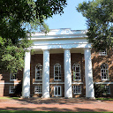 Exterior of South Caroliniana Library framed by oak trees