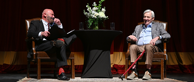 Frank Beamer speaking during a McNair Conversation event.